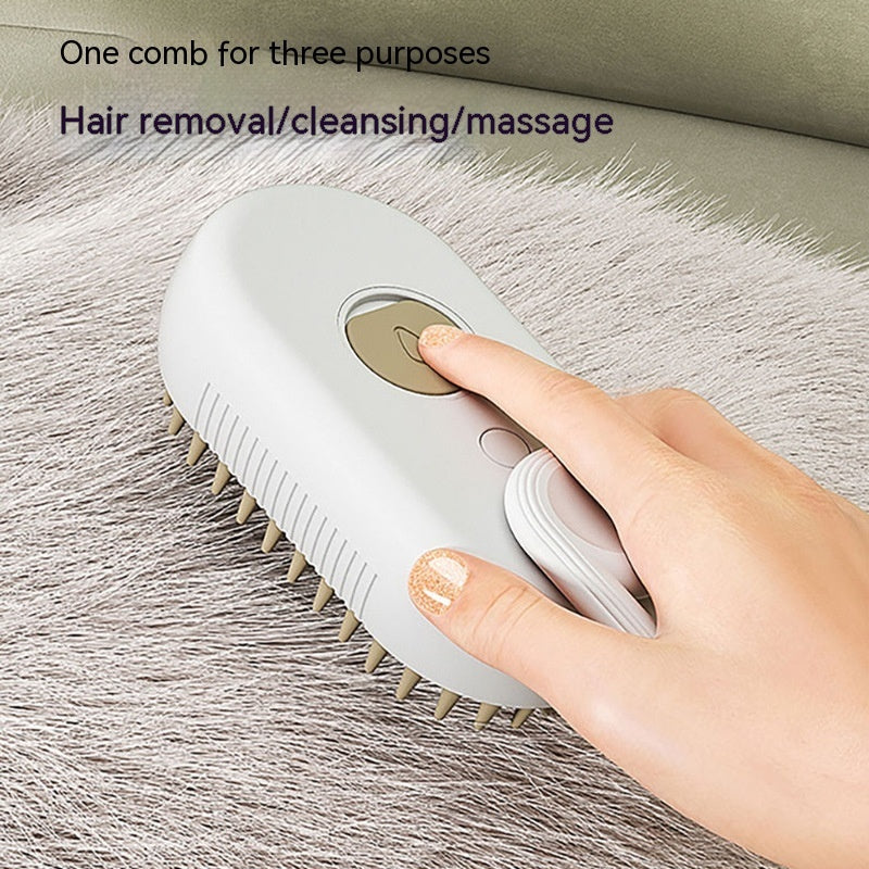 3-in-1 Electric Steam Pet Grooming Brush 