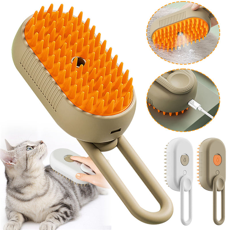 3-in-1 Electric Steam Pet Grooming Brush 