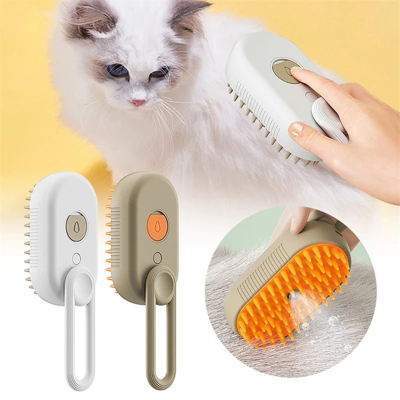 3-in-1 Electric Steam Pet Grooming Brush 