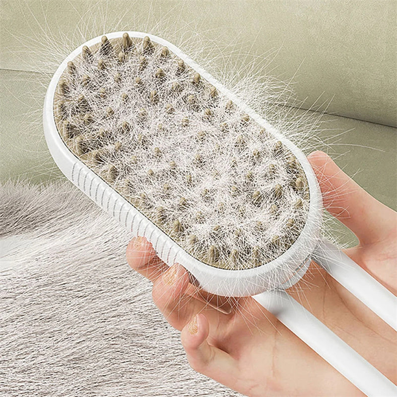 3-in-1 Electric Steam Pet Grooming Brush  