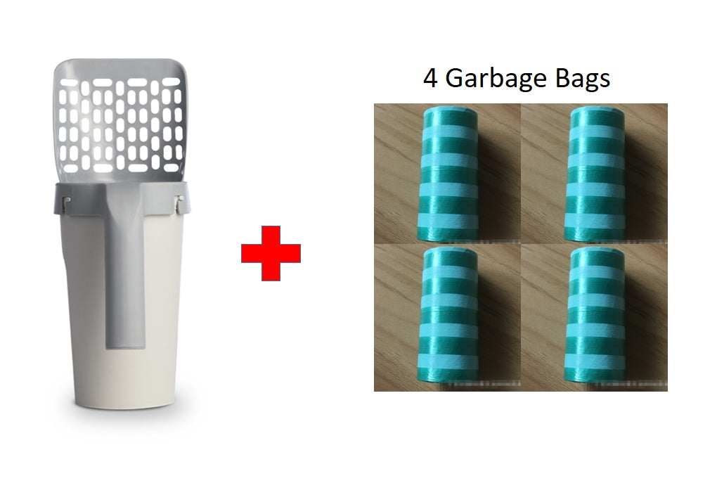 Integrated Cat Litter Shovel Set with Storage Box