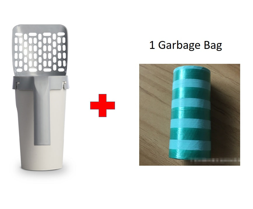 Integrated Cat Litter Shovel Set with Storage Box