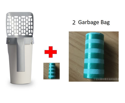 Integrated Cat Litter Shovel Set with Storage Box