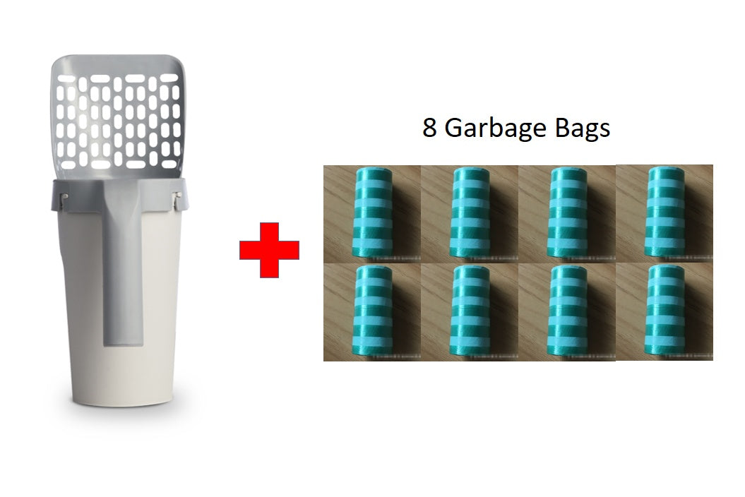 Integrated Cat Litter Shovel Set with Storage Box